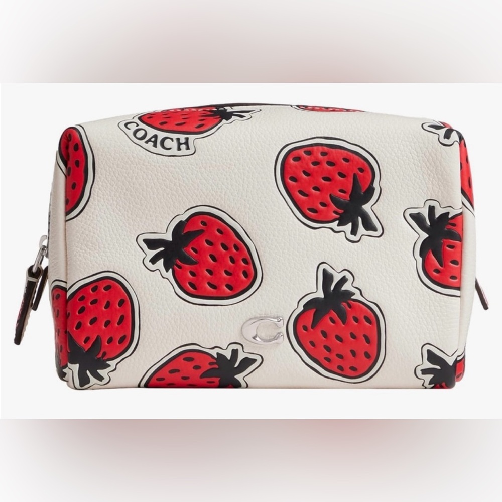 COACH ESSENTIAL COSMETIC POUCH - STRAWBERRY PRINT